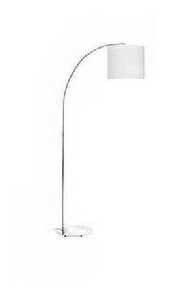 Arch Chrome Floor Lamp with White Shade